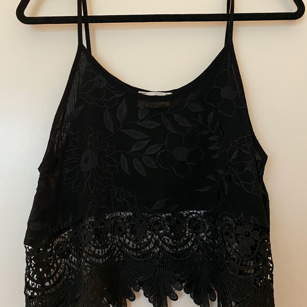 Black Lace Crop Top
